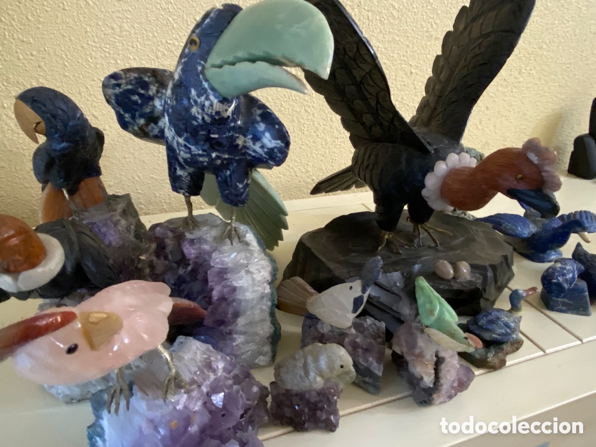 Antig&uuml;edades: Figuras de p&aacute;jaros de colecci&oacute;n (total de 14 figuras)