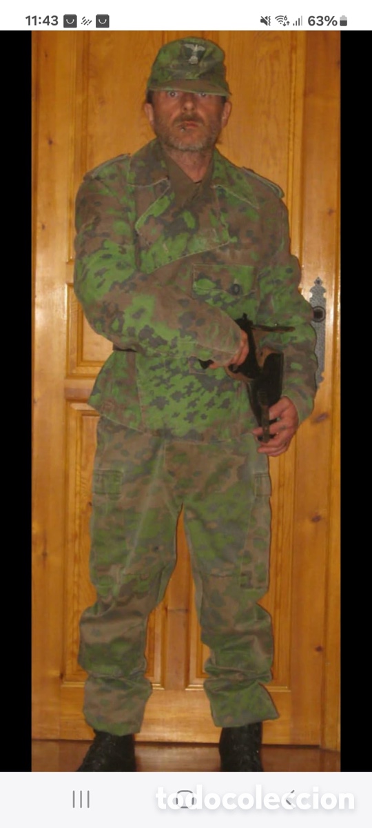 Antig&uuml;edades: Uniforme y gorra alem&aacute;n Panzer Division camuflaje