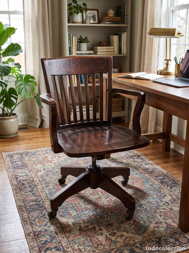 Antig&uuml;edades: SILLA DE MADERA PARA ESCRITORIO - Foto 1