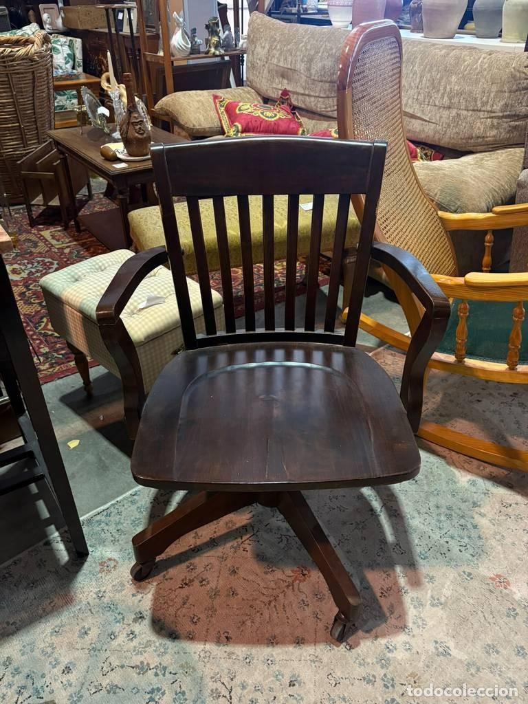 Antig&uuml;edades: SILLA DE MADERA PARA ESCRITORIO - Foto 2