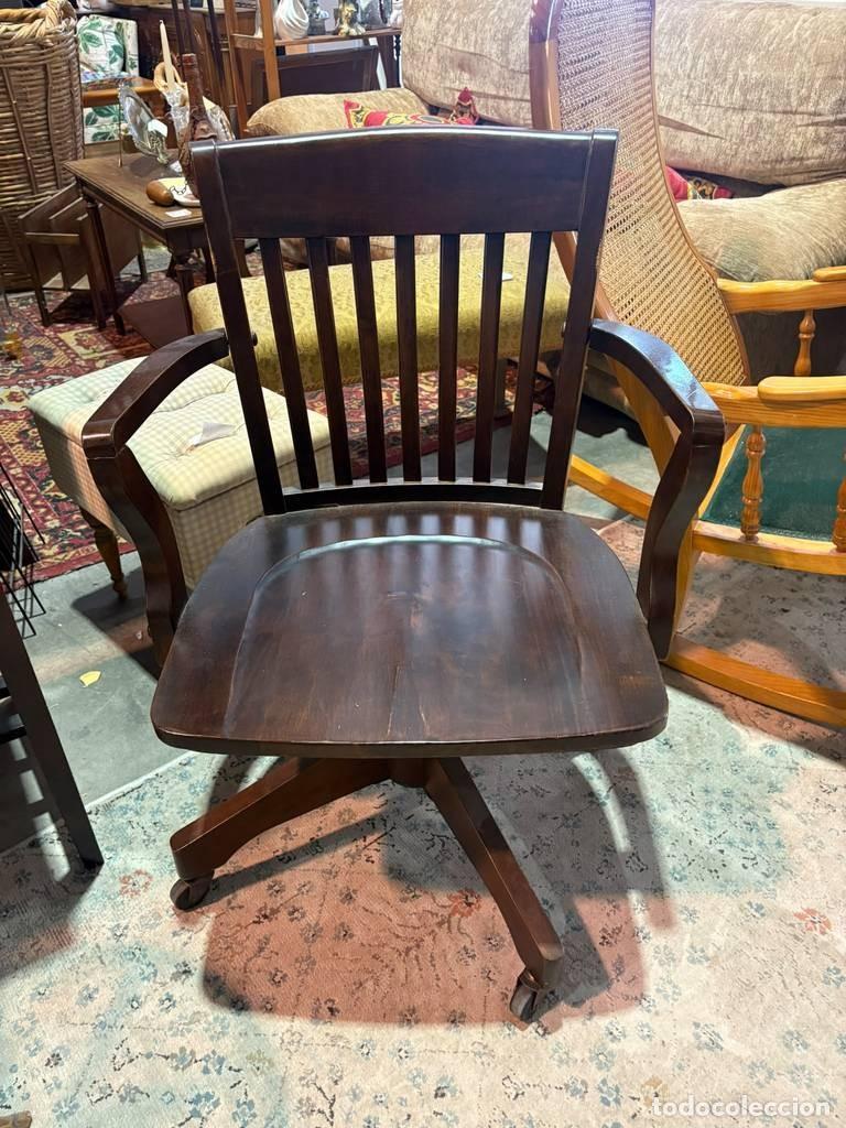Antig&uuml;edades: SILLA DE MADERA PARA ESCRITORIO - Foto 3