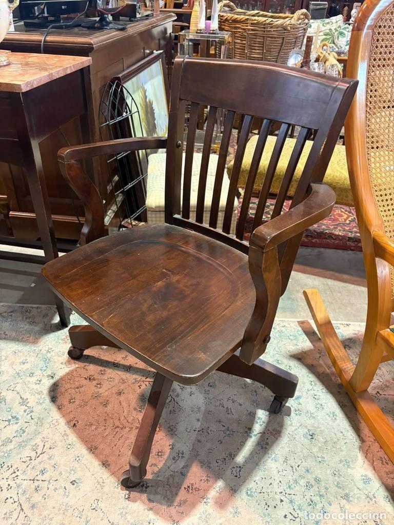 Antig&uuml;edades: SILLA DE MADERA PARA ESCRITORIO - Foto 4