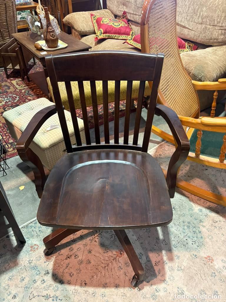 Antig&uuml;edades: SILLA DE MADERA PARA ESCRITORIO - Foto 5