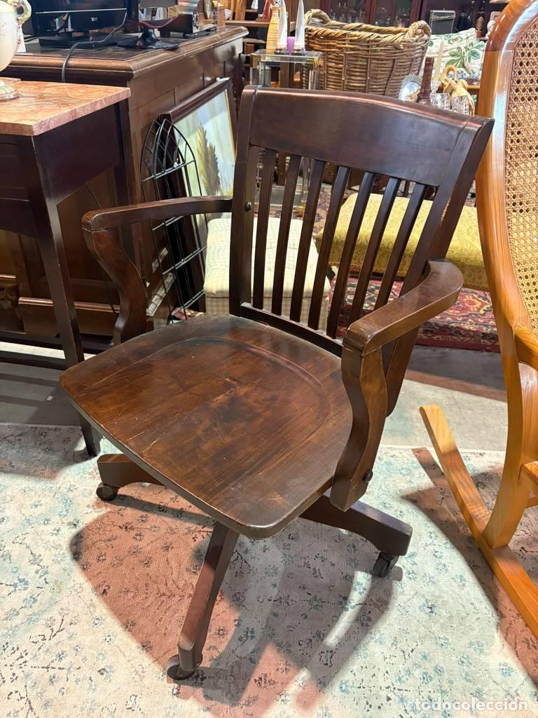Antig&uuml;edades: SILLA DE MADERA PARA ESCRITORIO - Foto 6