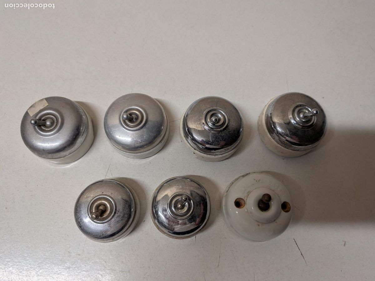 Antig&uuml;edades: ANTIGUO LOTE DE INTERRUPTORES DE PORCELANA