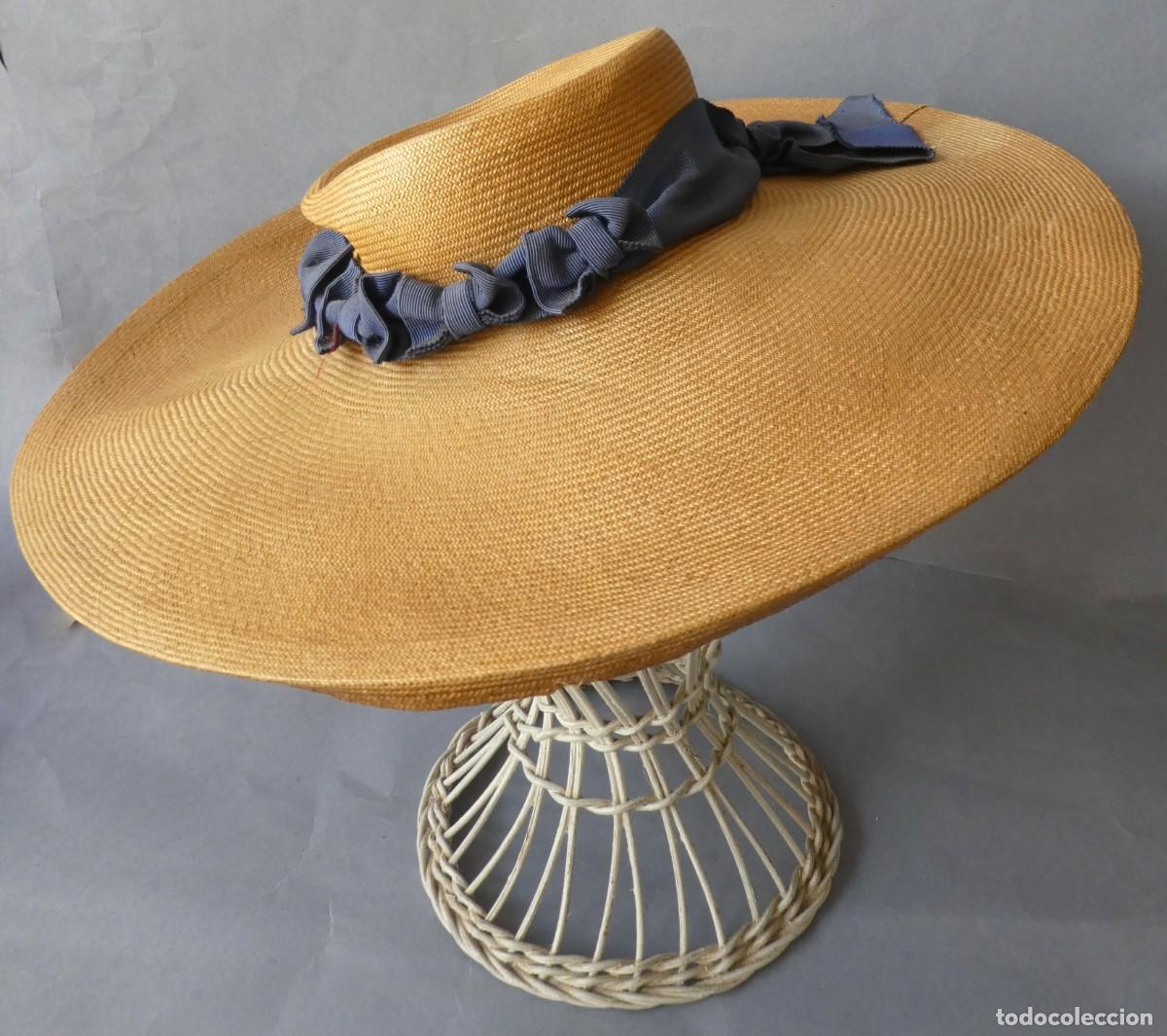 Antig&uuml;edades: ANTIGUO SOMBRERO DE RAFIA .- ALTA COSTURA