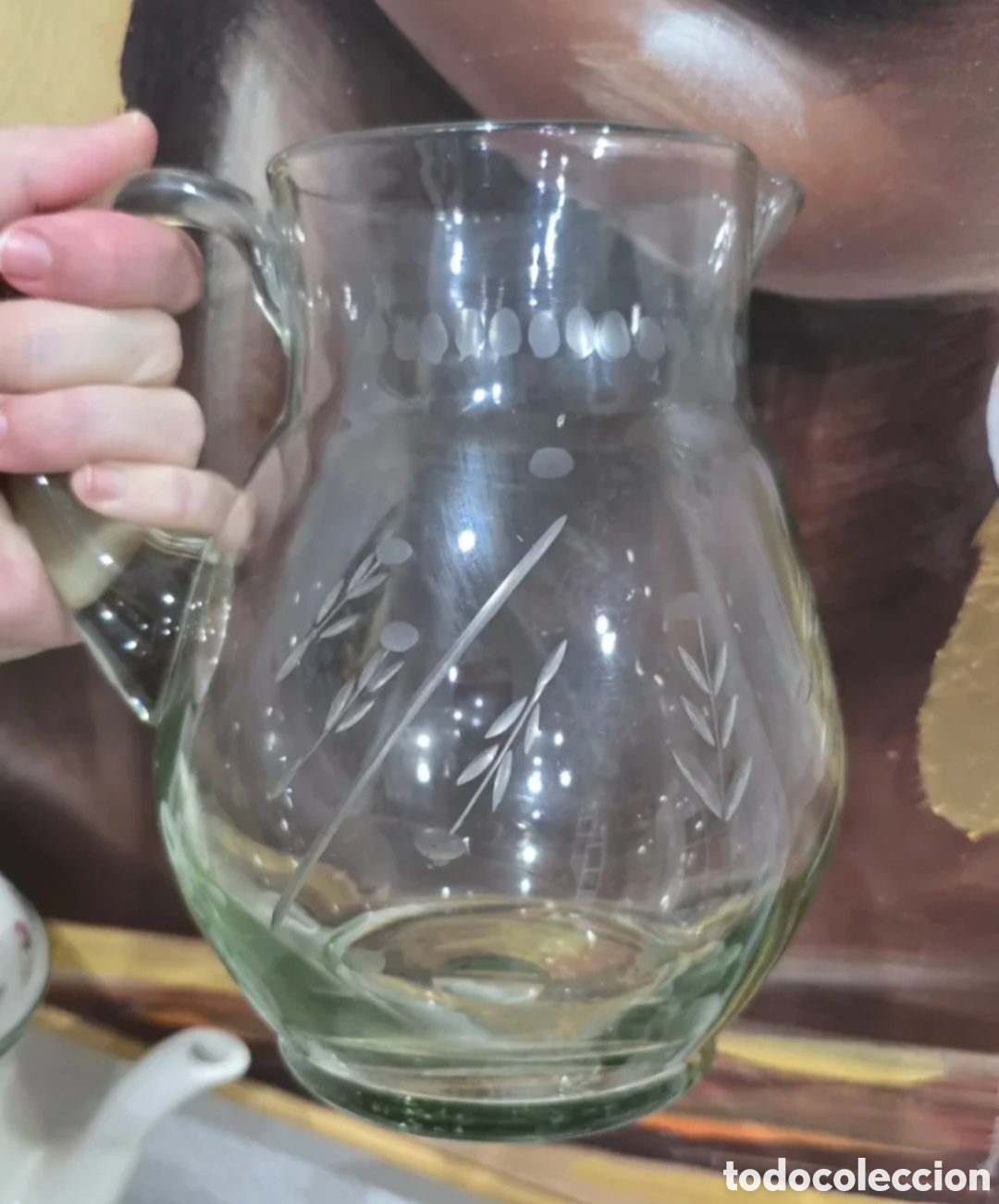 Antig&uuml;edades: Jarra Cristal Labrada Antigua - Foto 1