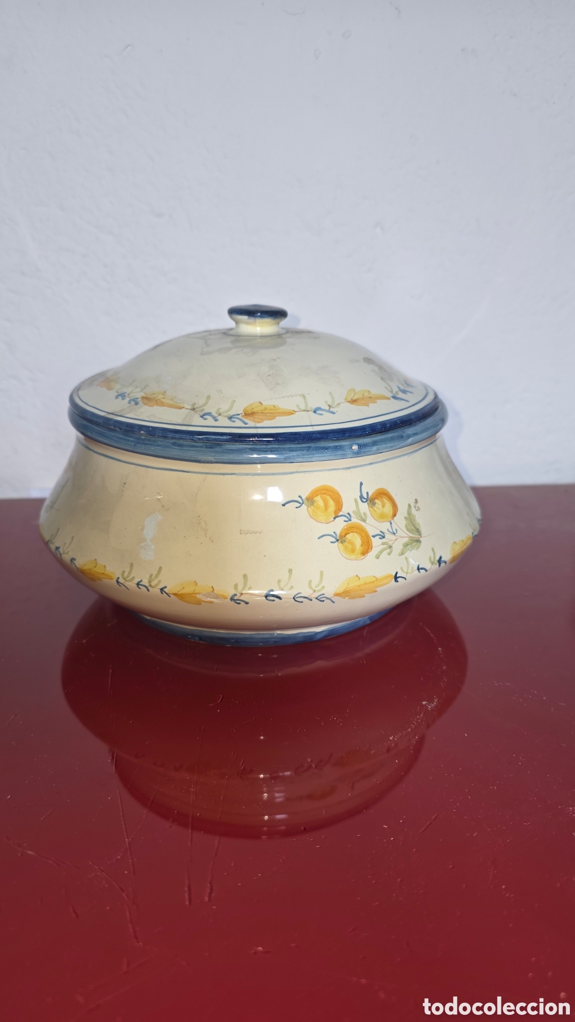 Antig&uuml;edades: Vasija puchero porcelana alcora