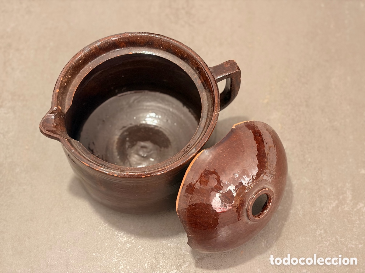 Antig&uuml;edades: Hervidor de leche antigua de barro - Foto 3