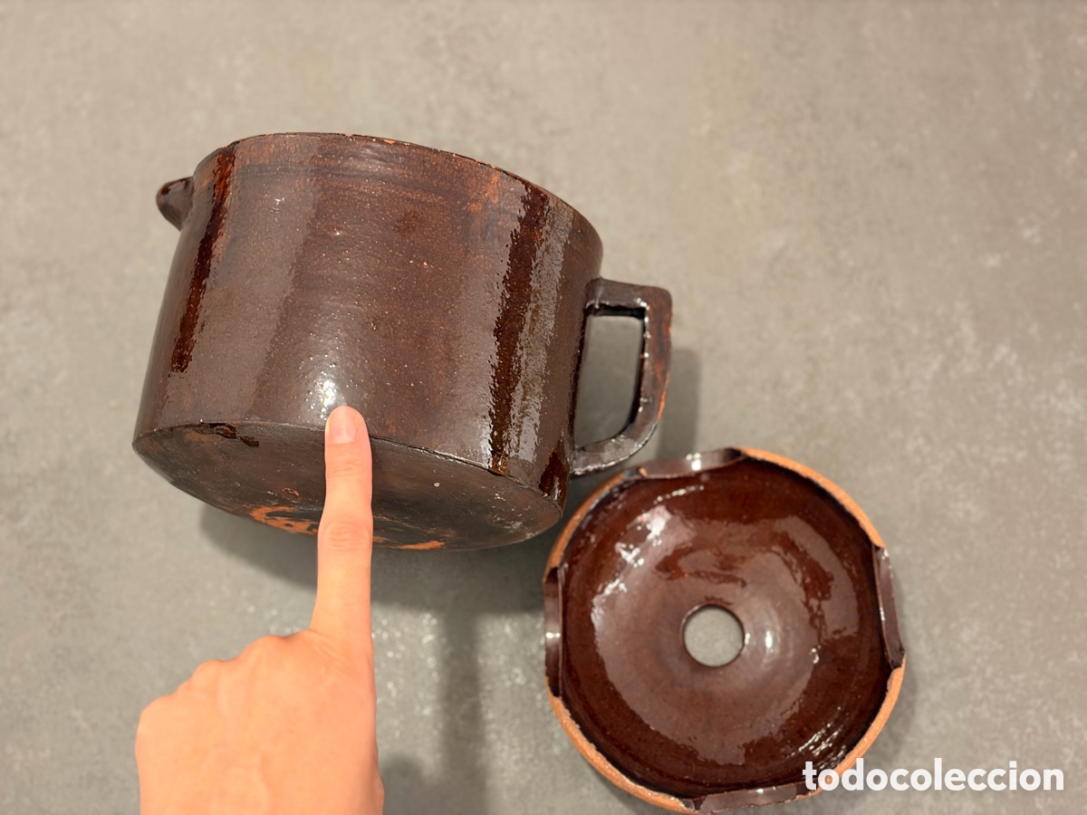Antig&uuml;edades: Hervidor de leche antigua de barro - Foto 4