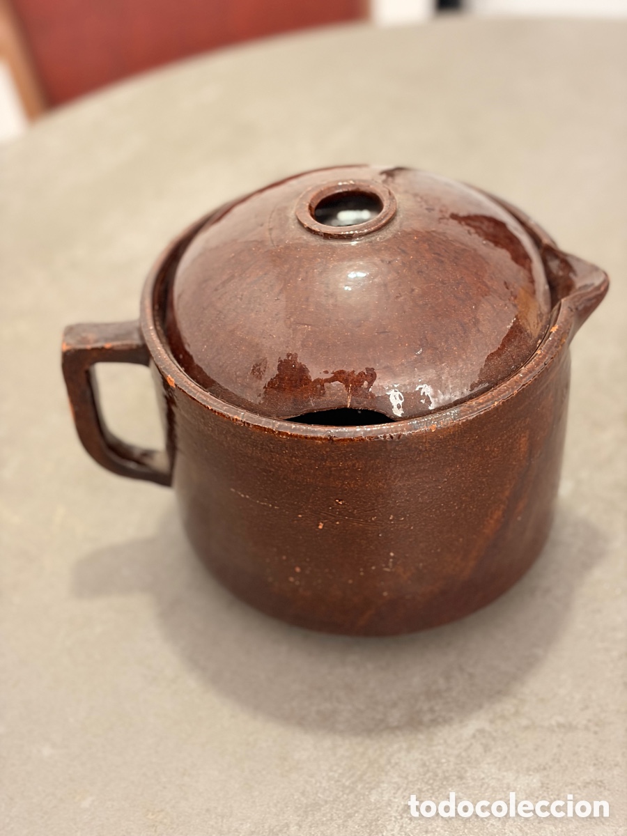 Antig&uuml;edades: Hervidor de leche antigua de barro - Foto 8
