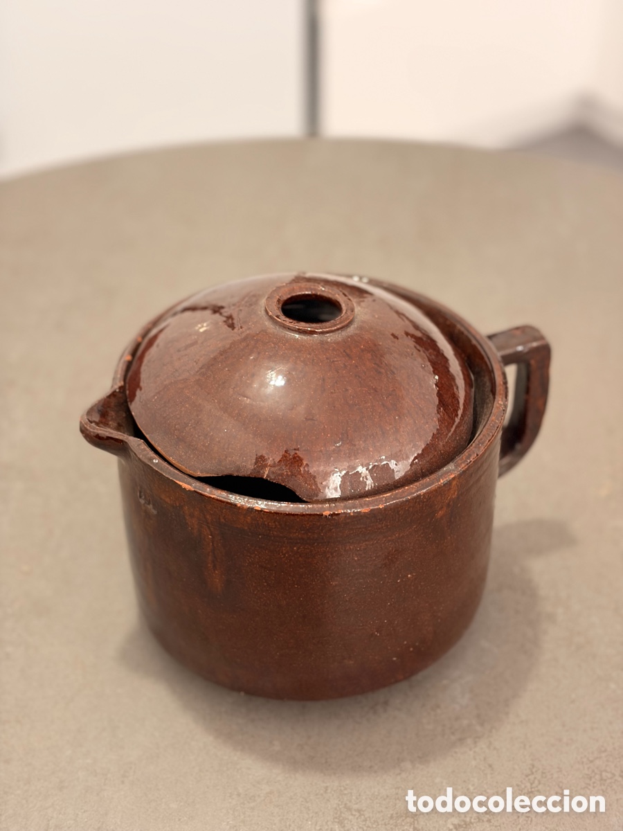 Antig&uuml;edades: Hervidor de leche antigua de barro - Foto 1