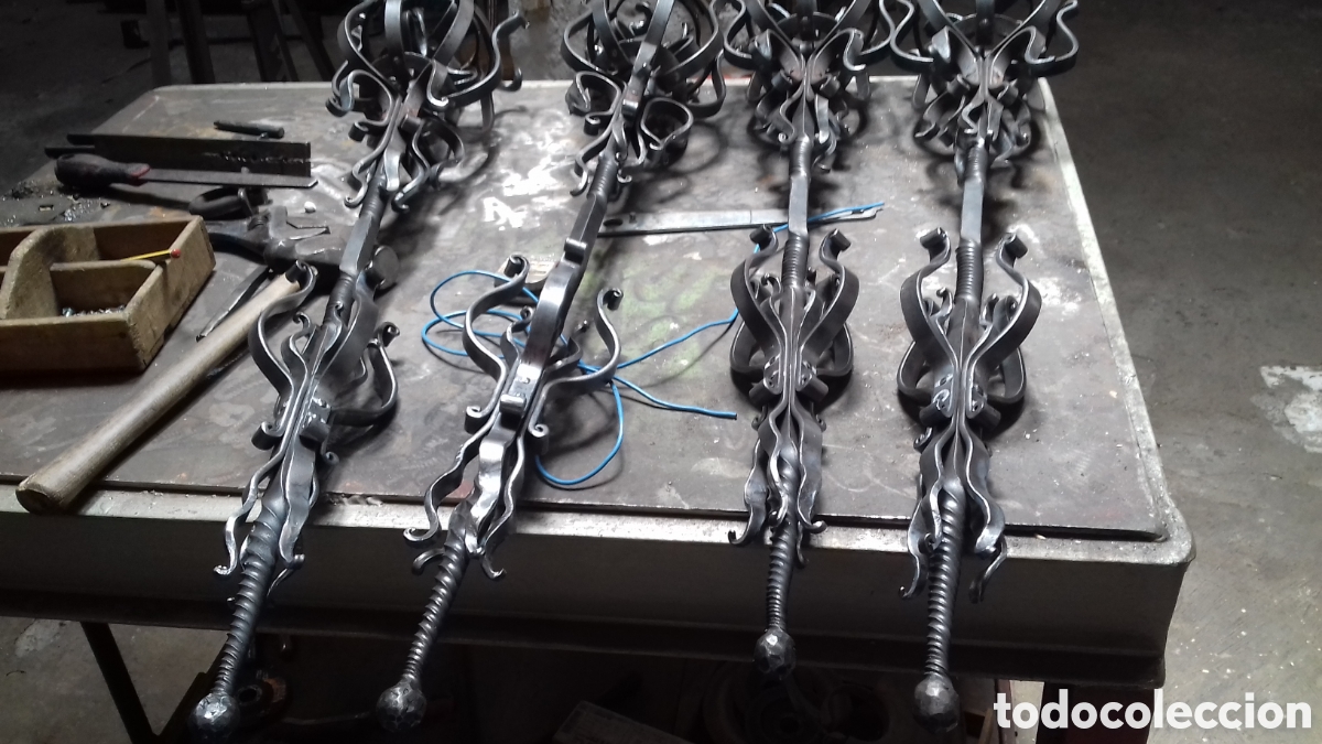 Antig&uuml;edades: Dos antorchas apliques de luz de forja - Foto 21