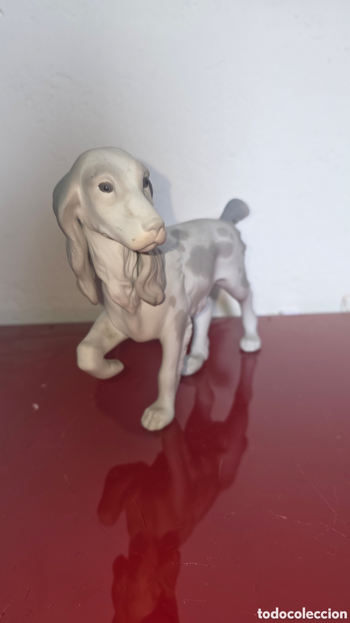 Antig&uuml;edades: Figura perro setter porcelana lladro primera epoca