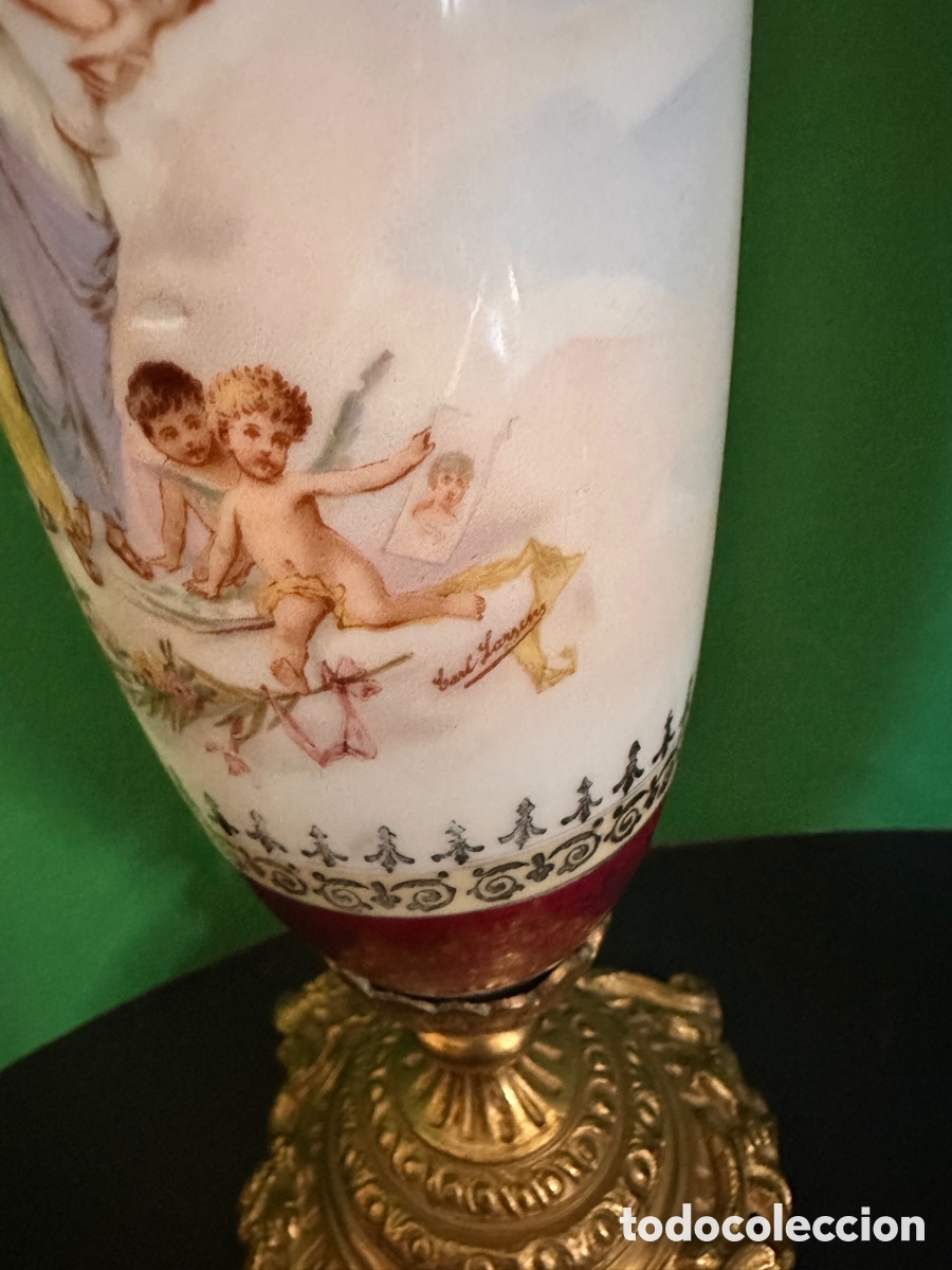 Antig&uuml;edades: Pareja de jarrones Limoges - Foto 4
