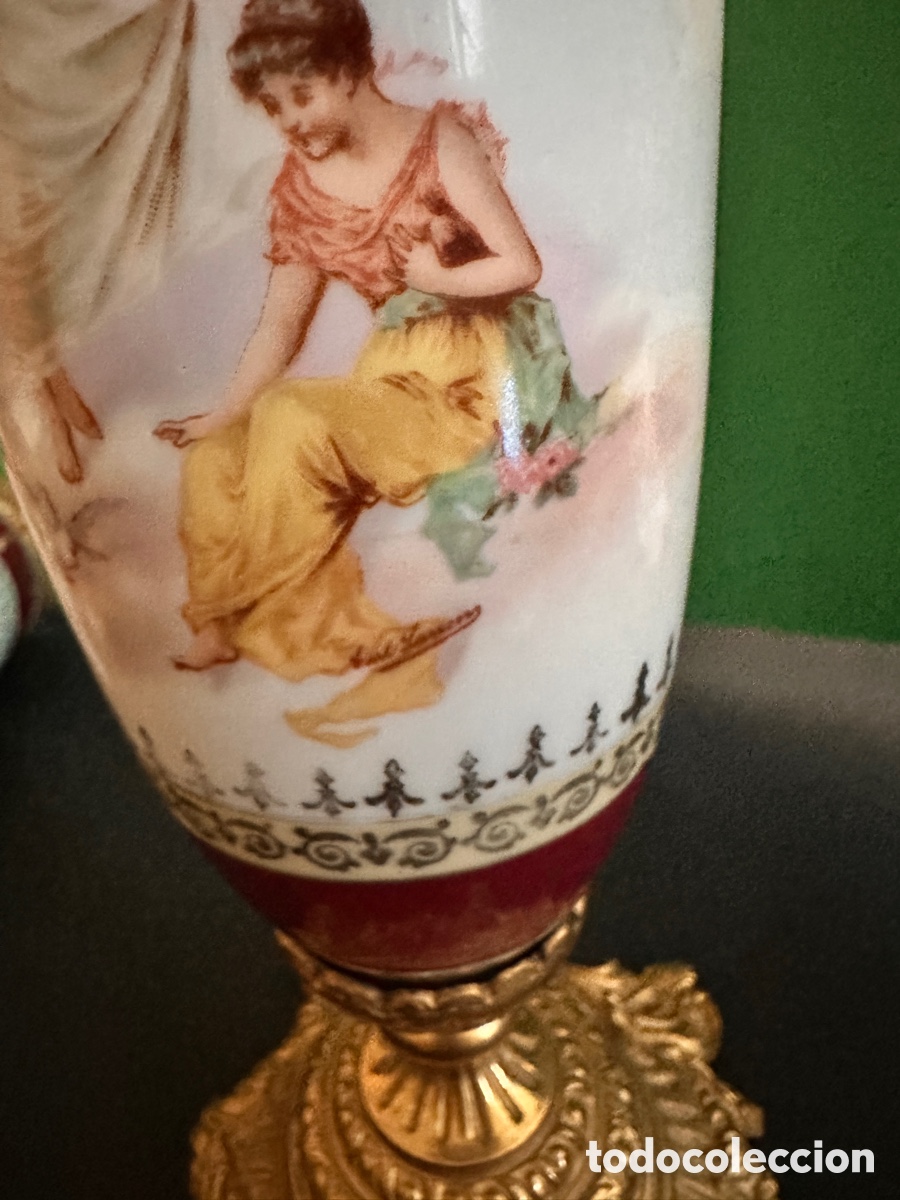 Antig&uuml;edades: Pareja de jarrones Limoges - Foto 5