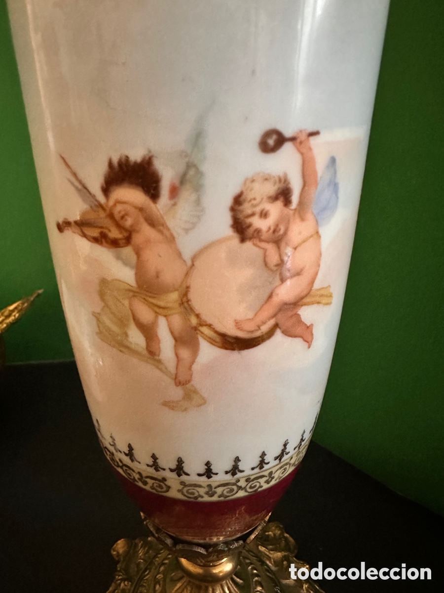 Antig&uuml;edades: Pareja de jarrones Limoges - Foto 7