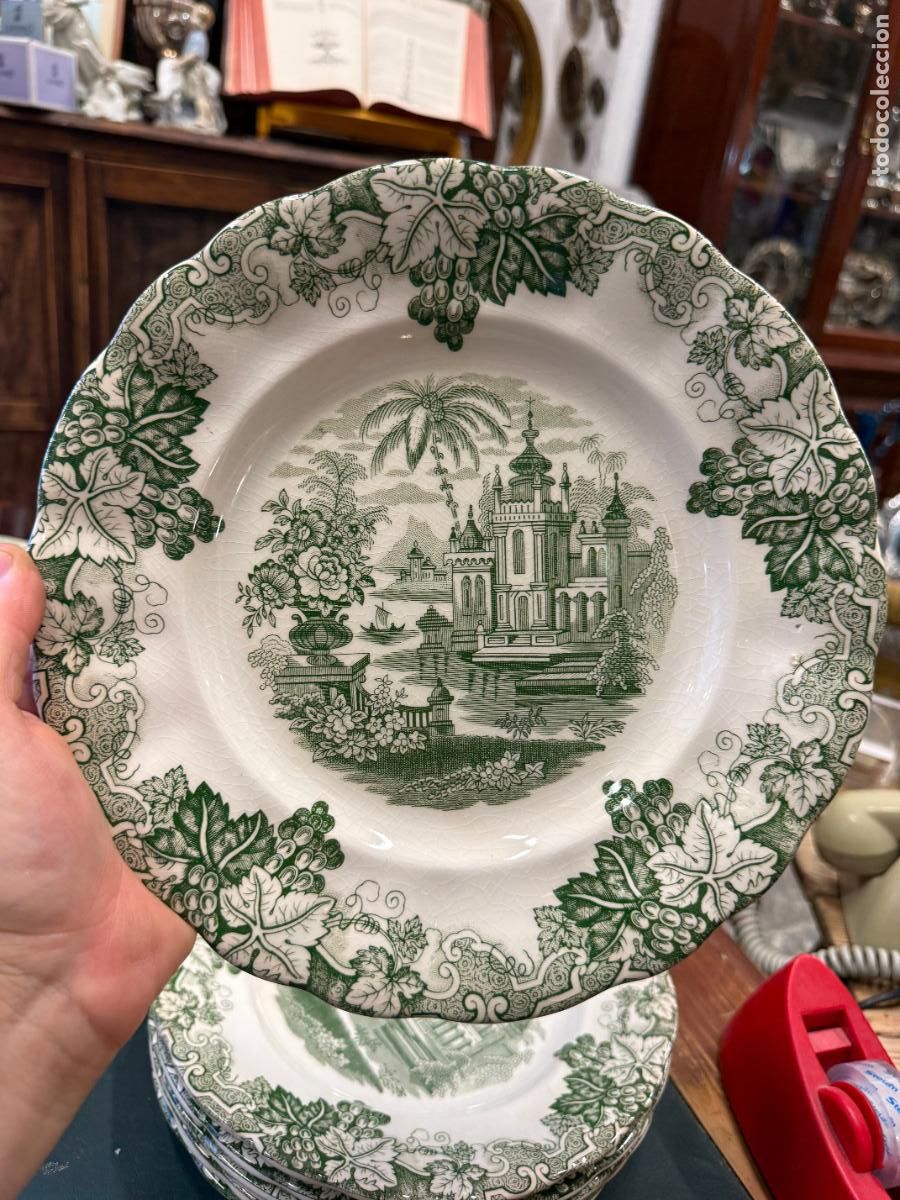 Antig&uuml;edades: PLATO LLANO CERAMICA LA CARTUJA PICKMAN - MEDIDA 25,5 CM - 7