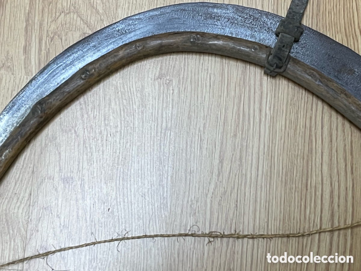 Antig&uuml;edades: Azada antigua de hierro con protector de madera - Foto 5