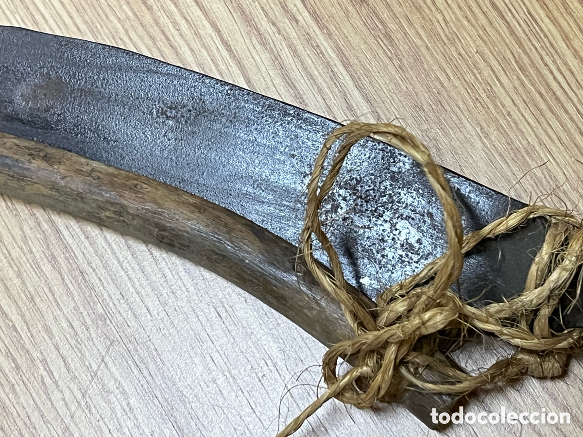 Antig&uuml;edades: Azada antigua de hierro con protector de madera - Foto 10