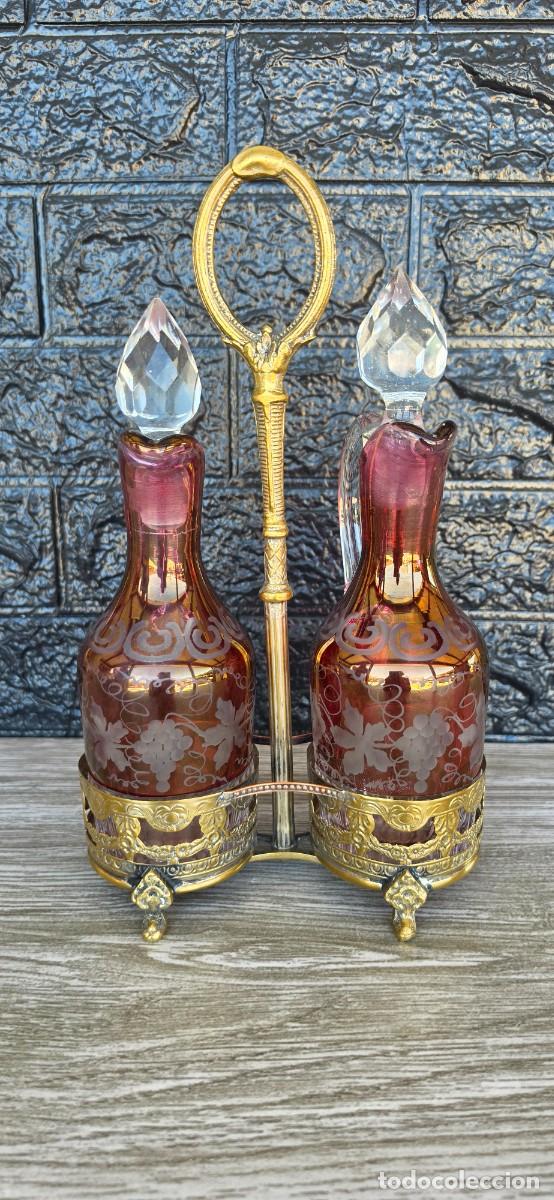 Antig&uuml;edades: Vinagrera de crital y plata - Foto 3