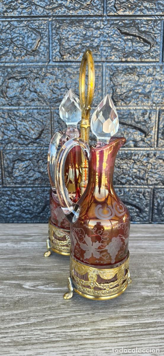 Antig&uuml;edades: Vinagrera de crital y plata - Foto 5