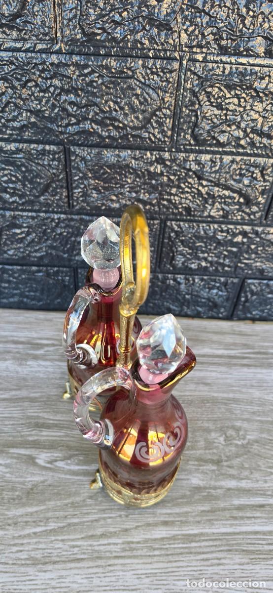 Antig&uuml;edades: Vinagrera de crital y plata - Foto 6