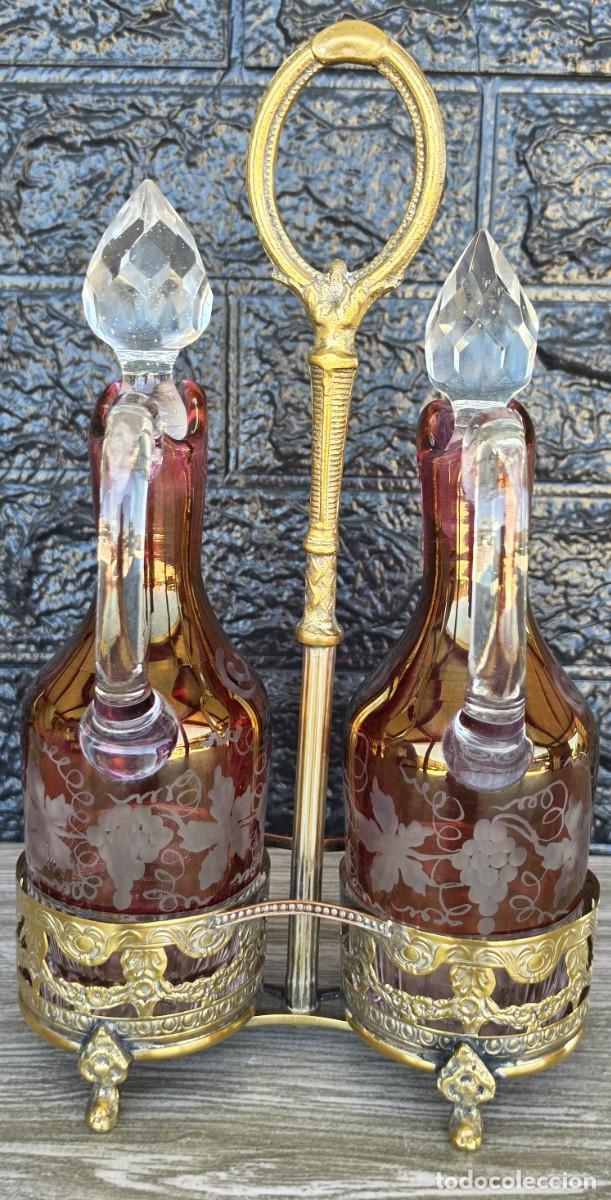 Antig&uuml;edades: Vinagrera de crital y plata