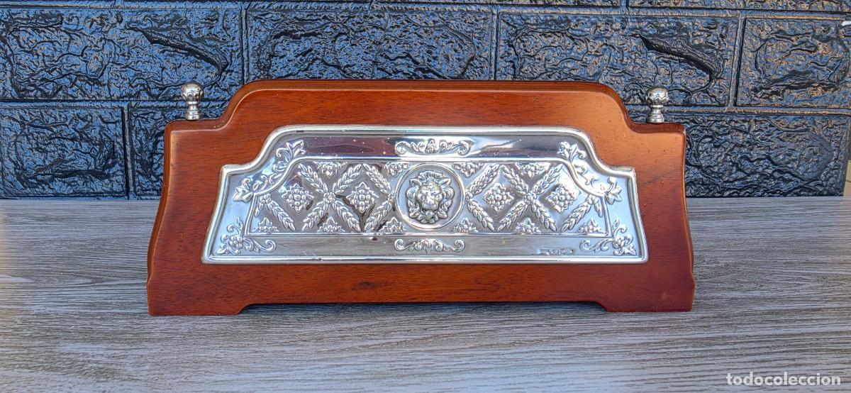 Antig&uuml;edades: Caja escritorio plata y madera - Foto 2