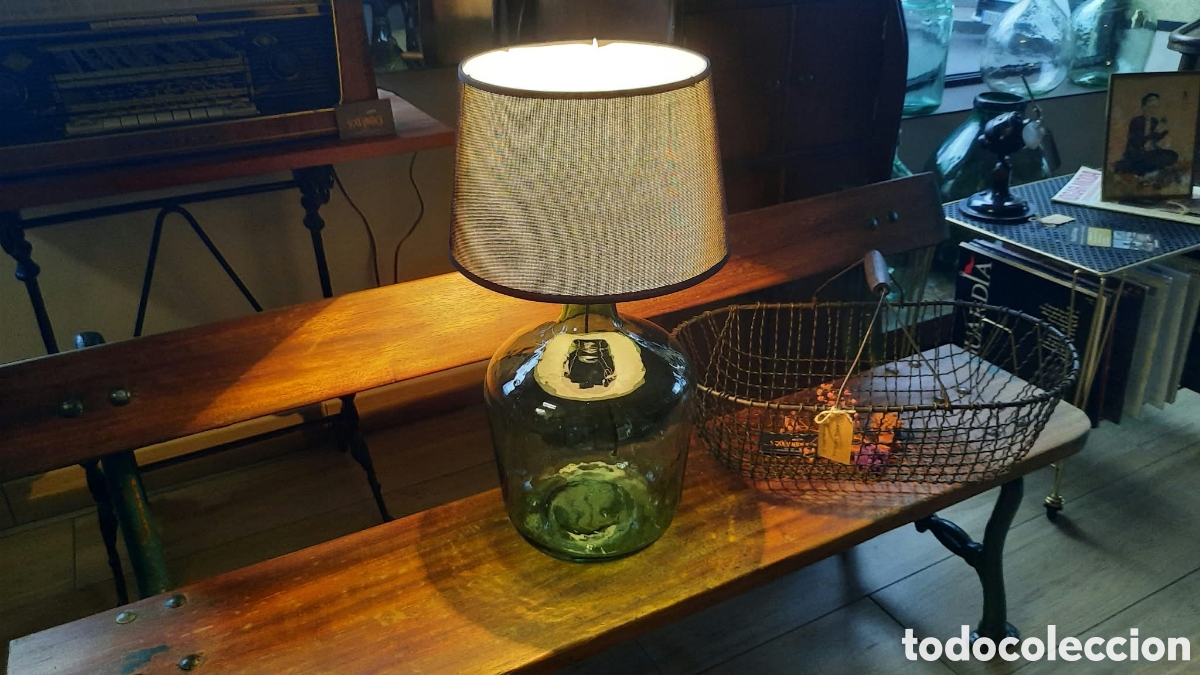 Antig&uuml;edades: Antigua l&aacute;mpara damajuana - Foto 4