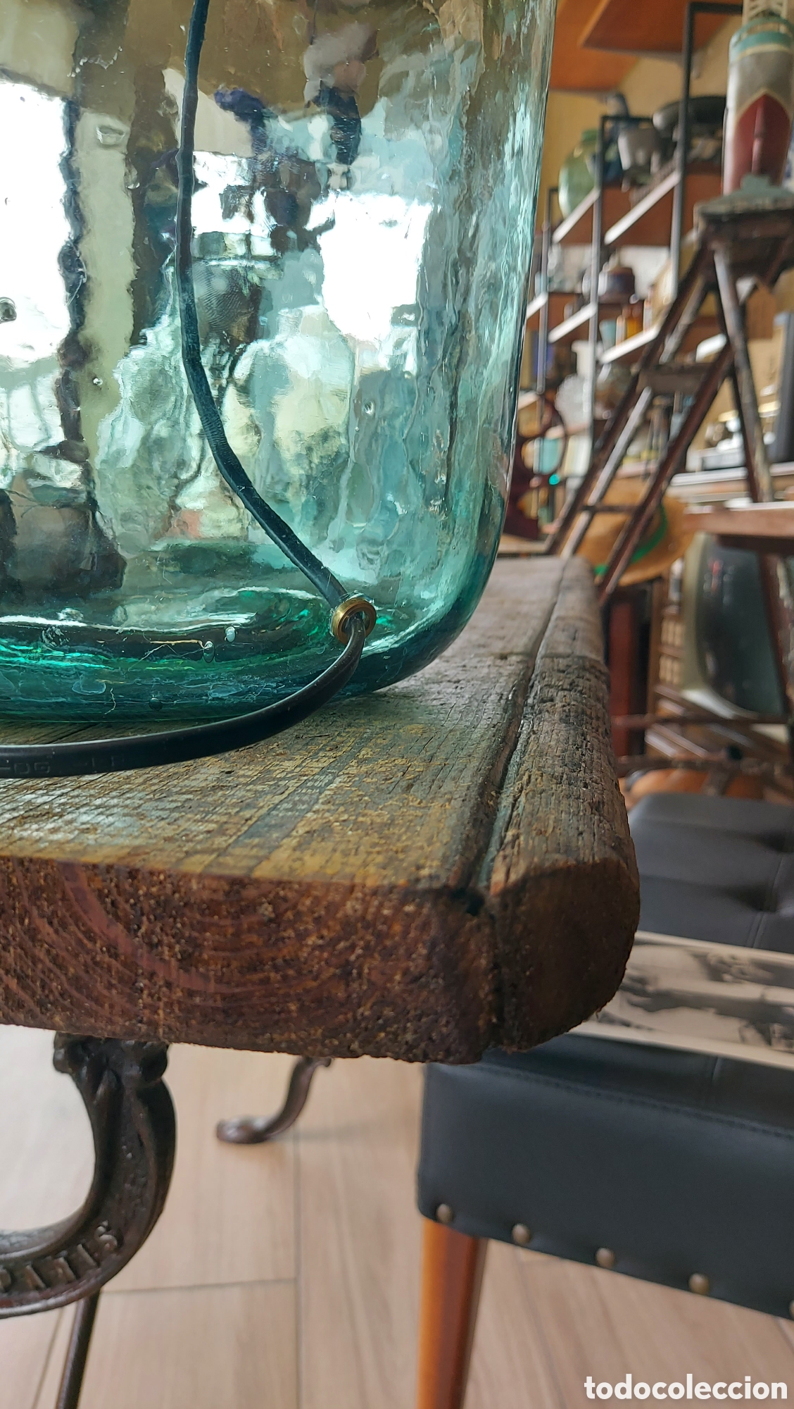 Antig&uuml;edades: Antigua l&aacute;mpara damajuana - Foto 5