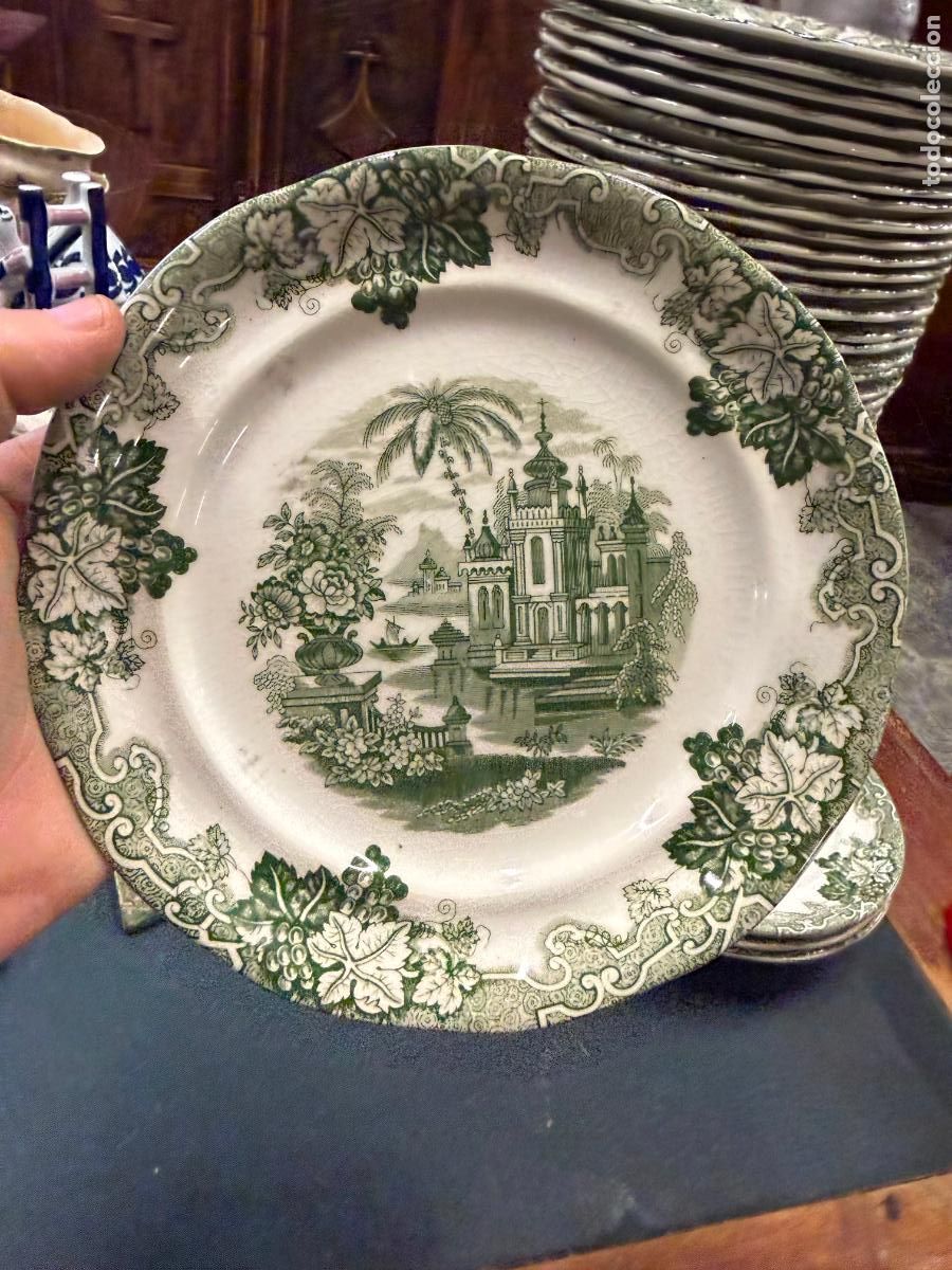 Antiquit&auml;ten: PLATO LLANO CERAMICA LA CARTUJA PICKMAN - MEDIDA 18 CM - 5