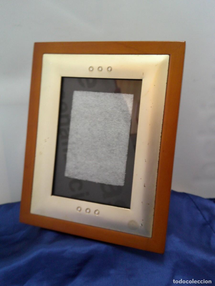 Antig&uuml;edades: &iexcl;MARCO DE PLATA Y Madera NOBLE. &rdquo;MIL&rdquo; (LONDON). Cristal Mineral. ORIGINAL.ELEGANTE. CALIDAD. !! C-33