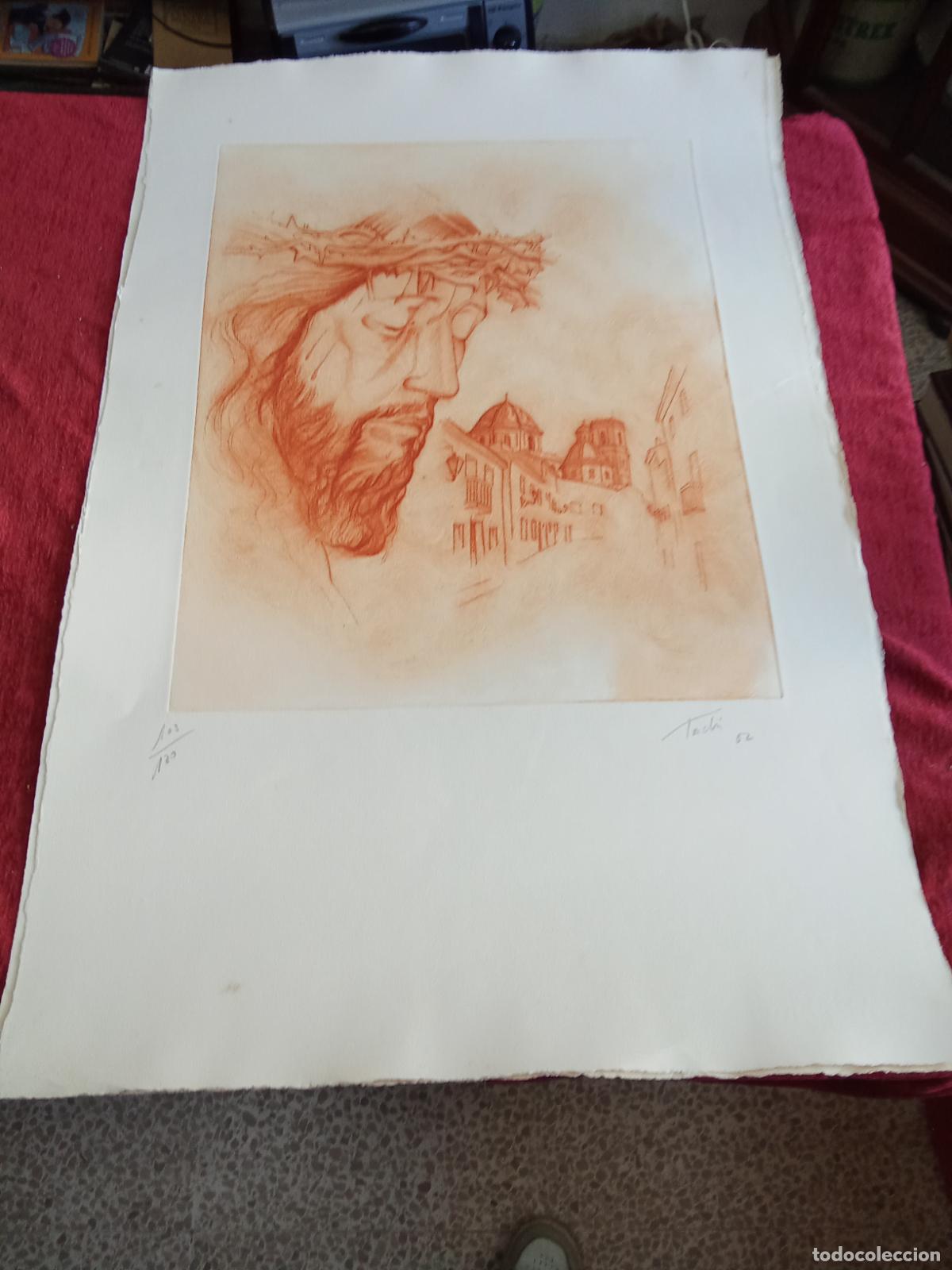 Antiquit&auml;ten: Grabado Cristo de Altea. Artista Tochi Lloret. Caja delicado