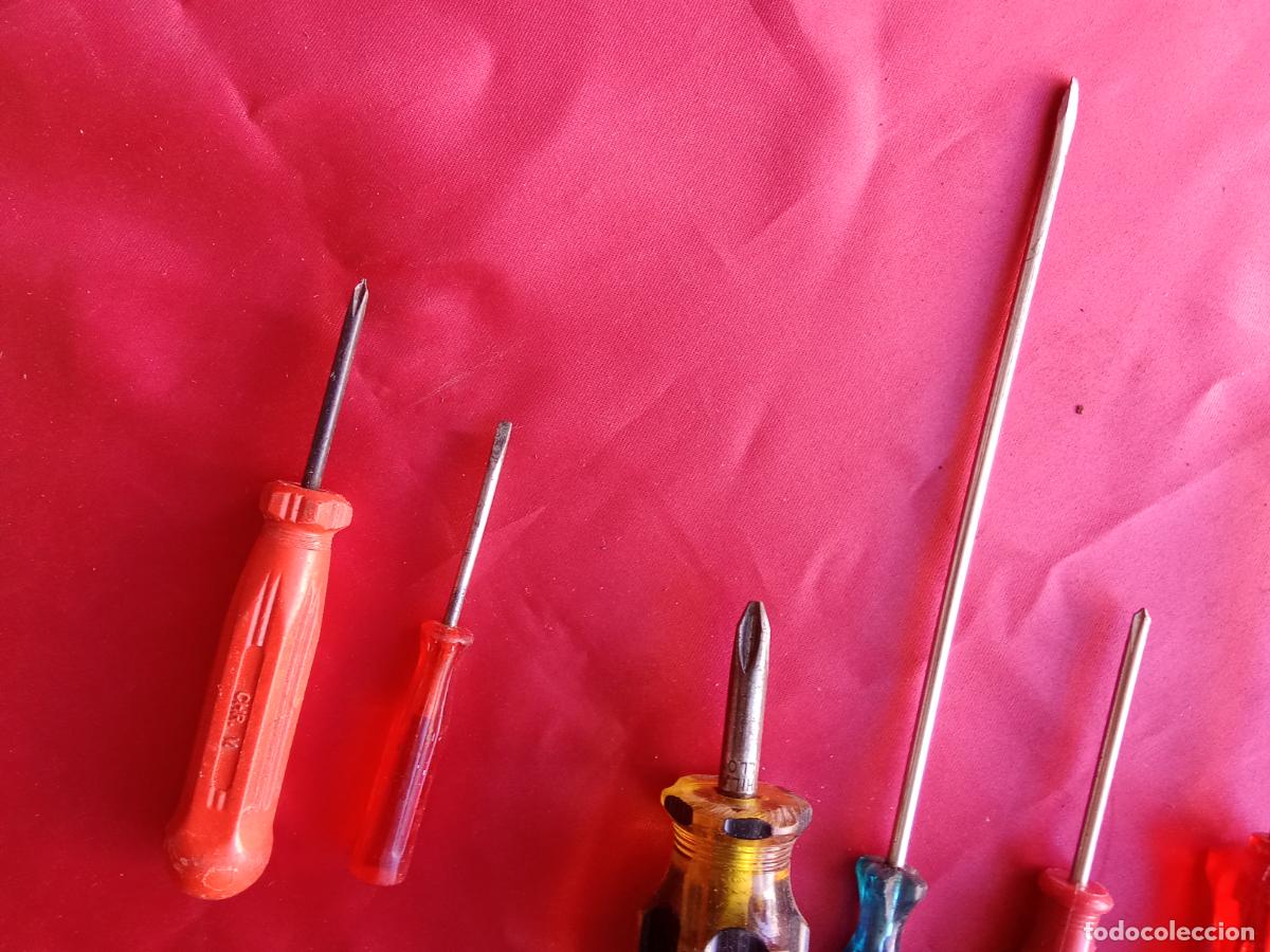 Antiquit&eacute;s: Lote antiguos destornilladores de pasta. Caja Tenazas