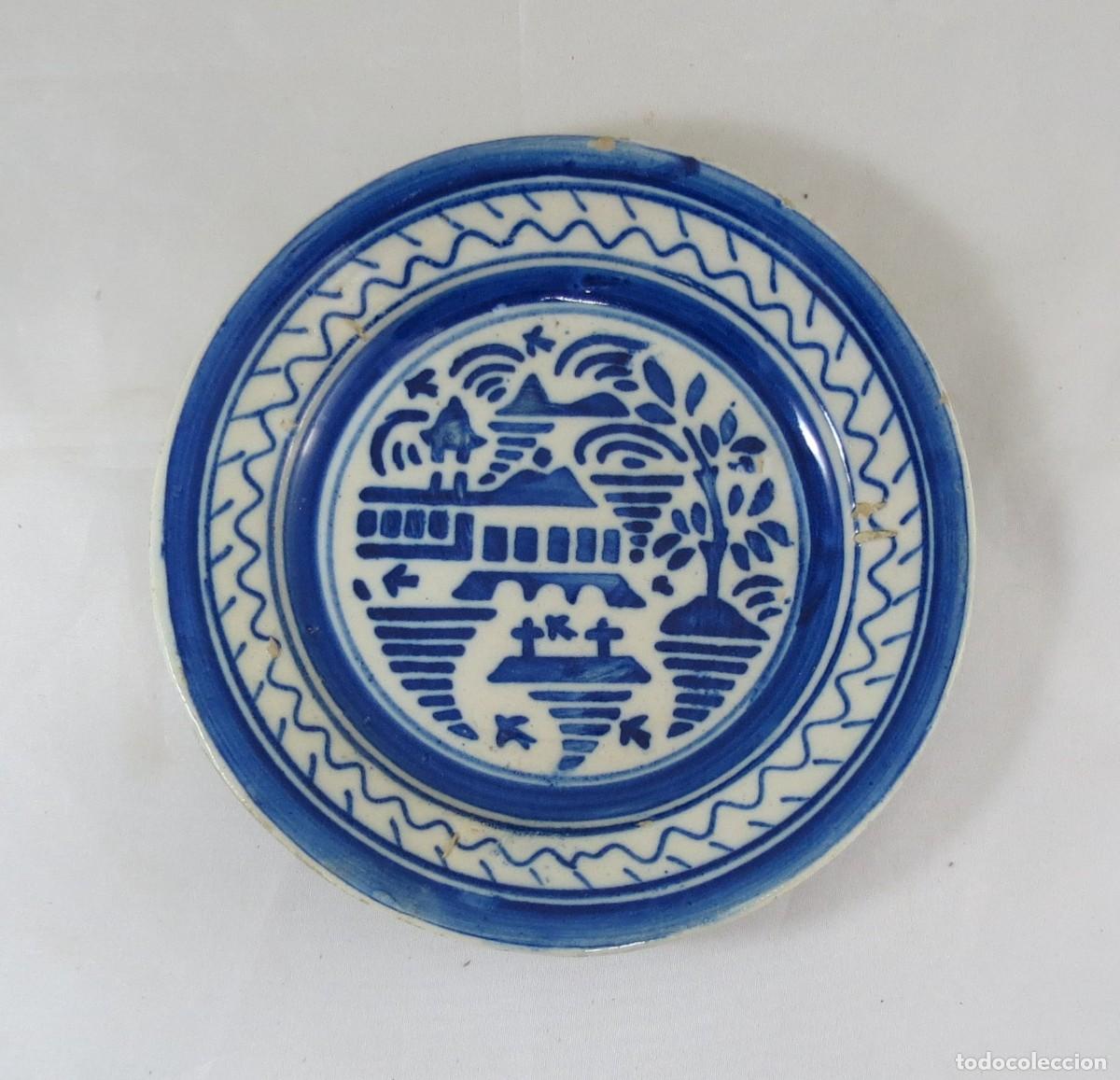 Antiquit&auml;ten: Prato em faian&ccedil;a portuguesa decora&ccedil;&atilde;o Cant&atilde;o; Di&acirc;metro &ndash; 18cm; Condi&ccedil;&atilde;o &ndash; perfeito.