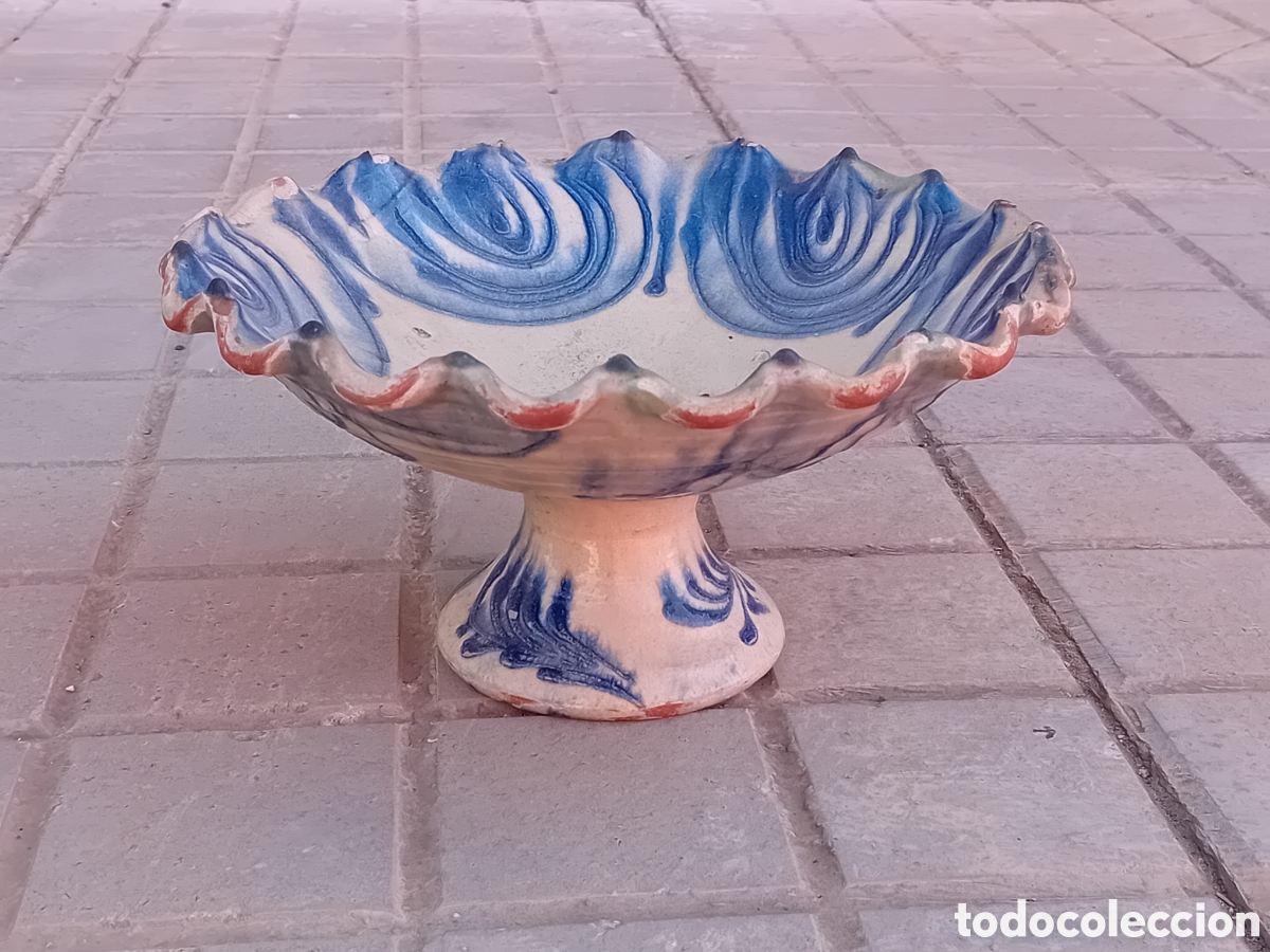 Antiques: ANTIGUO FRUTERO CERAMICA NIJAR ALMERIA A&Ntilde;OS 70. MUY DIFICIL.