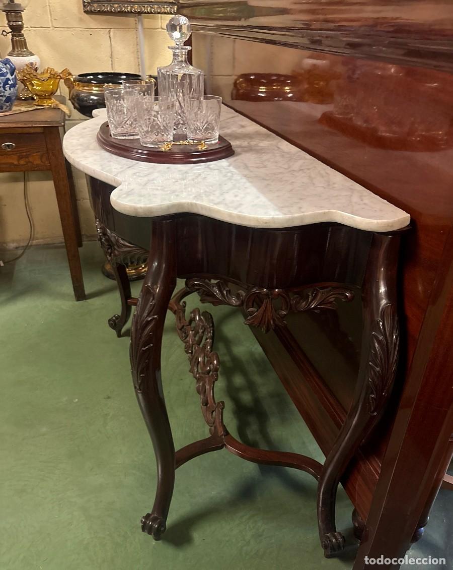 Antig&uuml;edades: Consola Isabelina con Tapa de M&aacute;rmol: - Foto 6