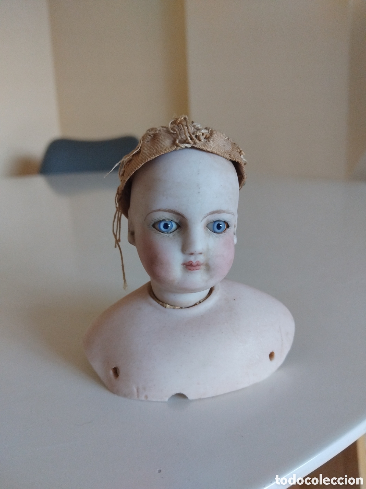 Antiques: CABEZA Y PLACA HOMBROS MU&Ntilde;ECA FINALES SIGLO XIX O SIGLO XX
