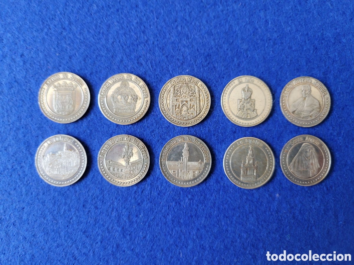 Antig&uuml;edades: LOTE 10 MONEDAS CONMEMORACION CENTENARIO CORONACION VIRGEN DE LOS REYES (SEVILLA)