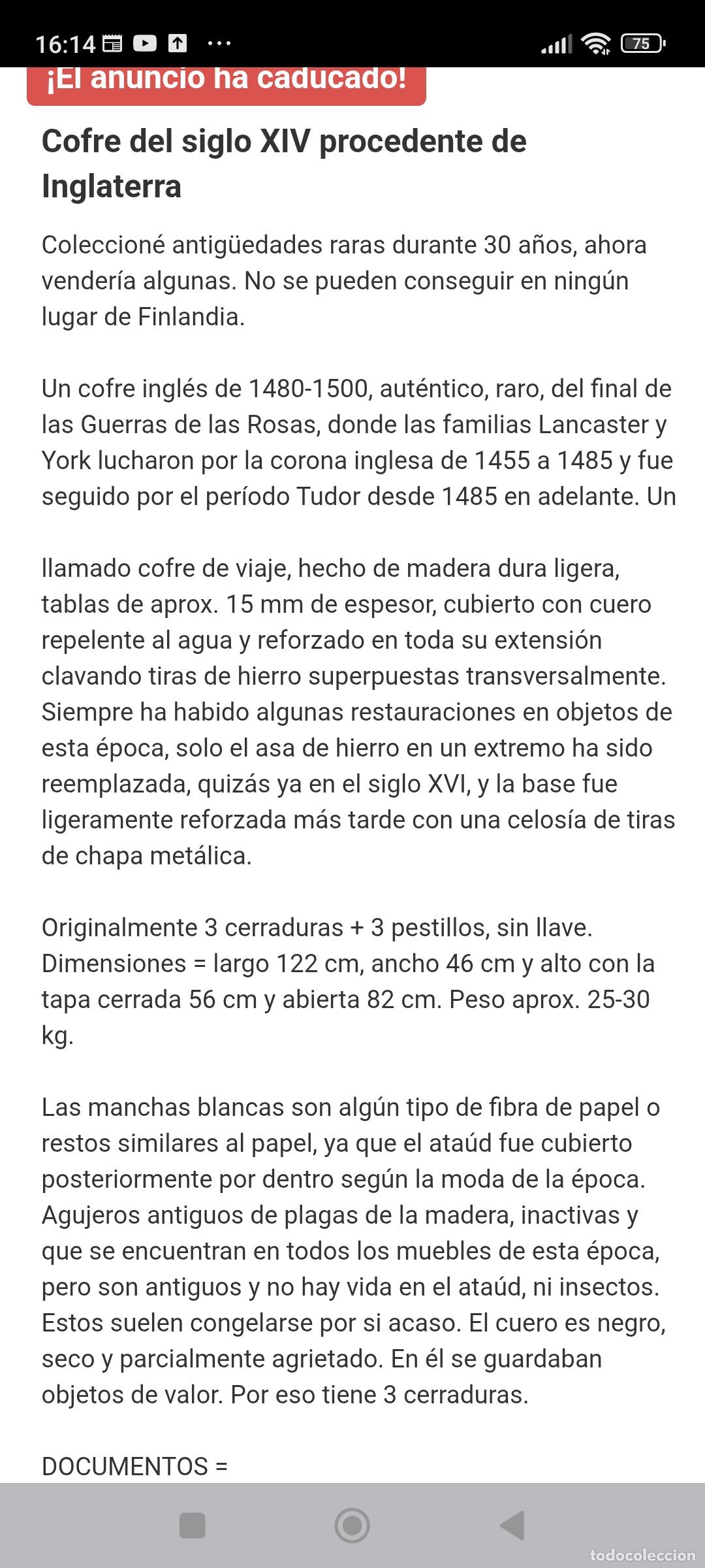 Antig&uuml;edades: Ba&uacute;l de pino y cuero - Foto 26