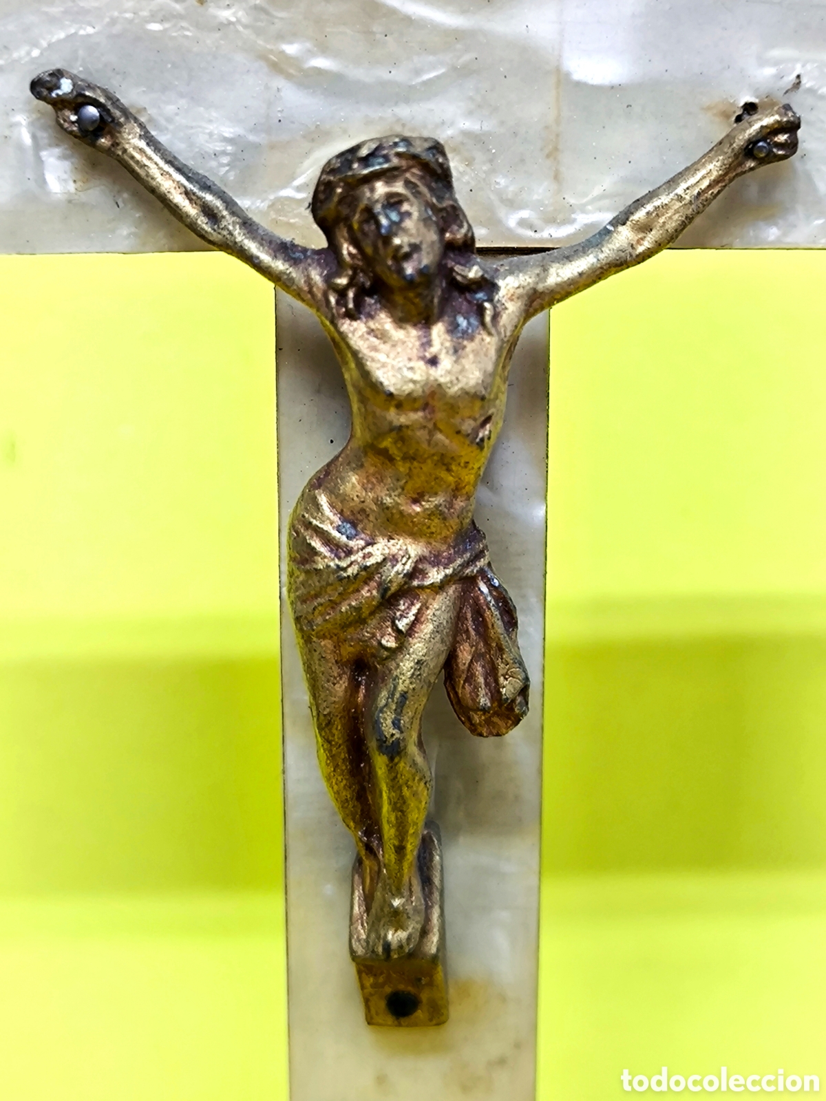 Antig&uuml;edades: CRUZ DE MADERA, NACAR, BRONCE Y METAL - Foto 3