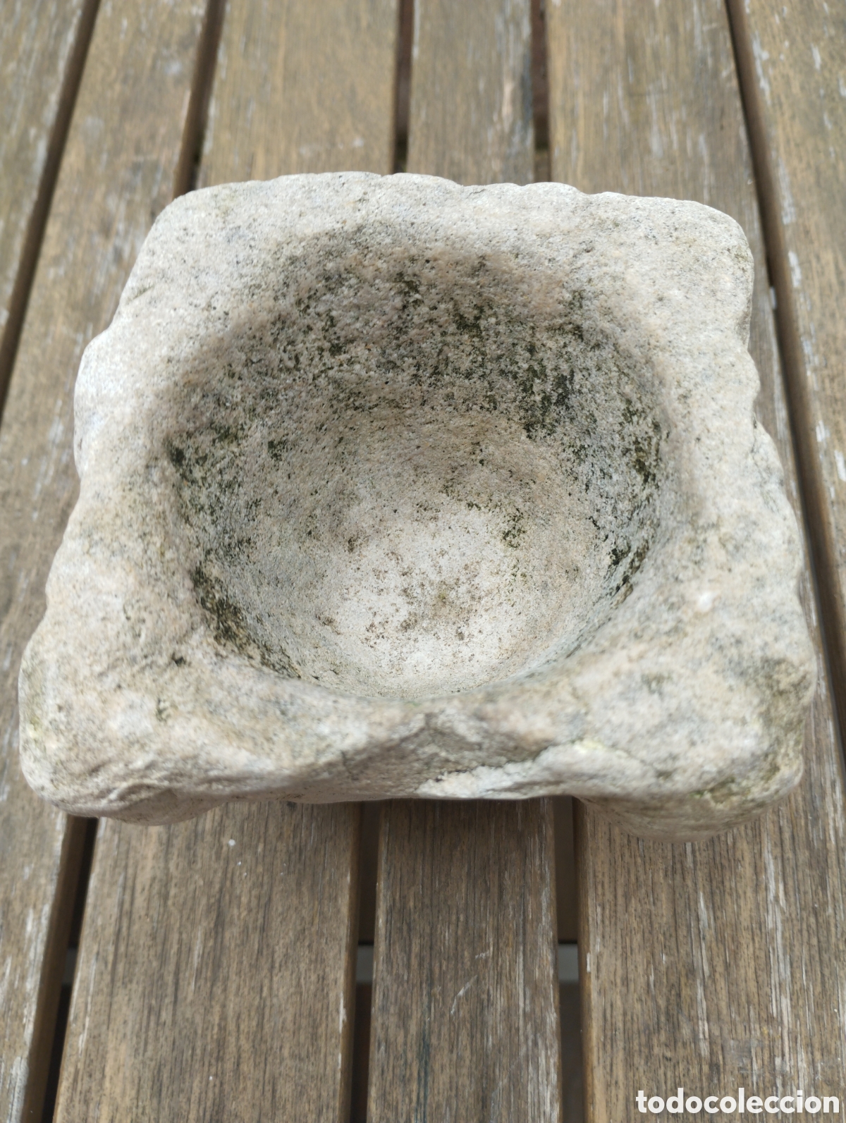 Antiquit&eacute;s: Antiguo mortero de piedra 11cm de ancho X 12cm de alto