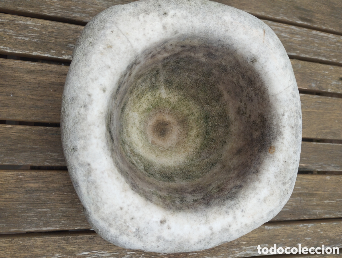Antiques: Antiguo mortero de piedra 21cm X11 cm