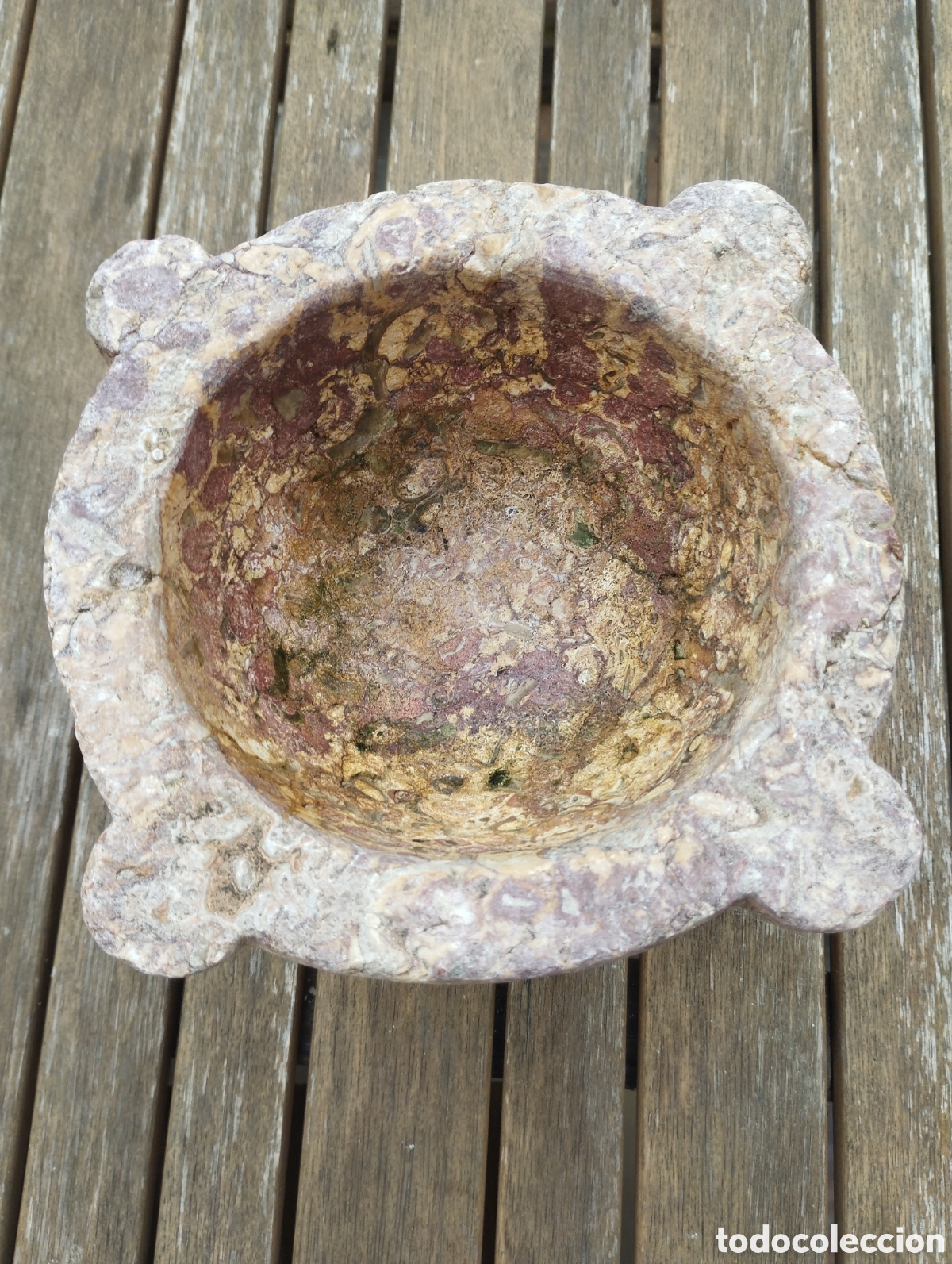 Antiques: Antiguo mortero de piedra 19cm 14cm en forma de copa