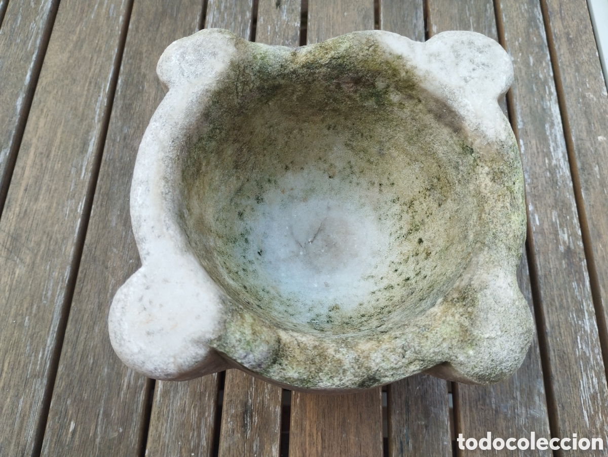 Antig&uuml;edades: Antiguo mortero de piedra 17cm X 15cm en forma de copa