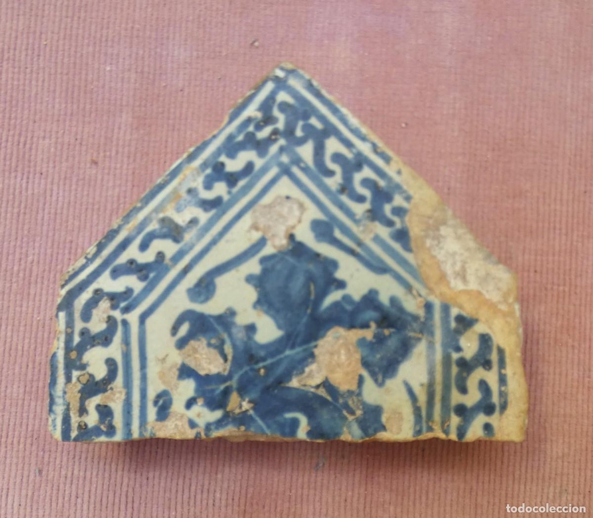 Antig&uuml;edades: Azulejo Fragmento, Espa&ntilde;ol, Manieses, Alfadon, Valencia Sig. 15/16