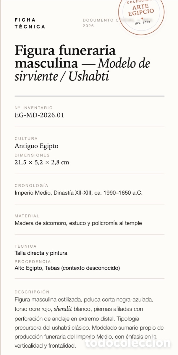 Antig&uuml;edades: Ushabty de madera policromado - Foto 8