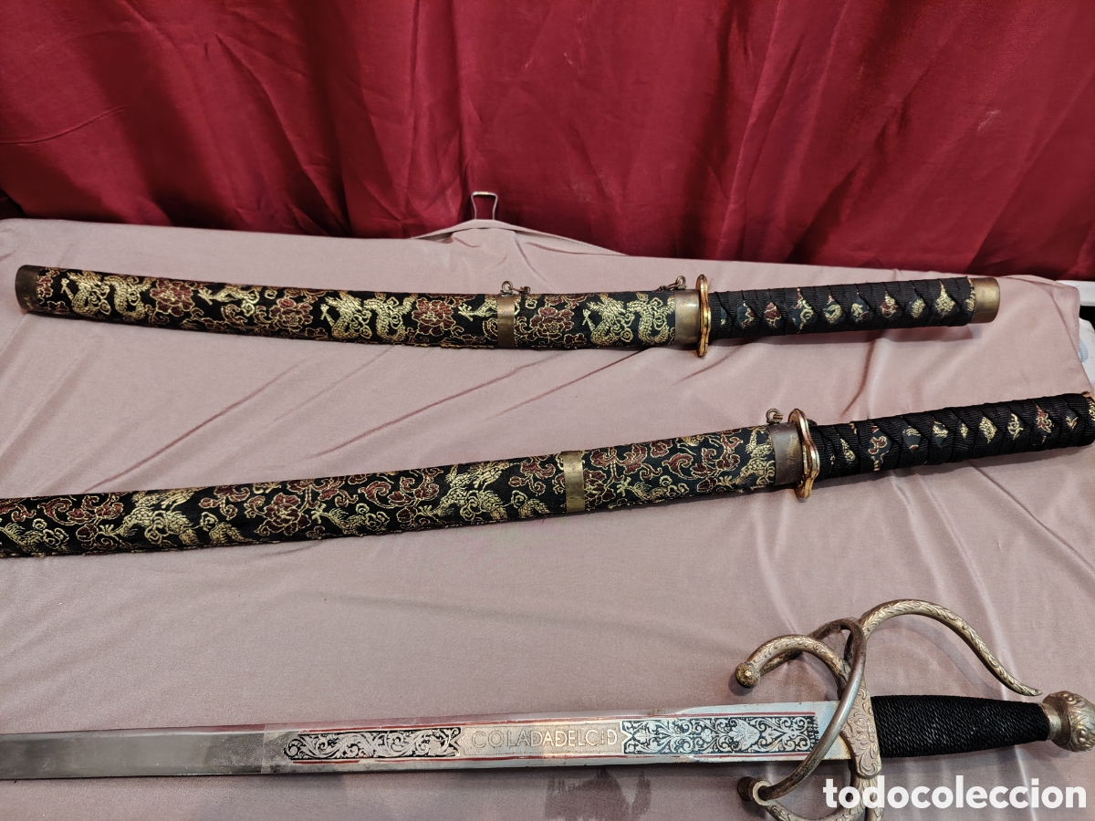 Antig&uuml;edades: Lote de 3 espadas para decoracion - Foto 9