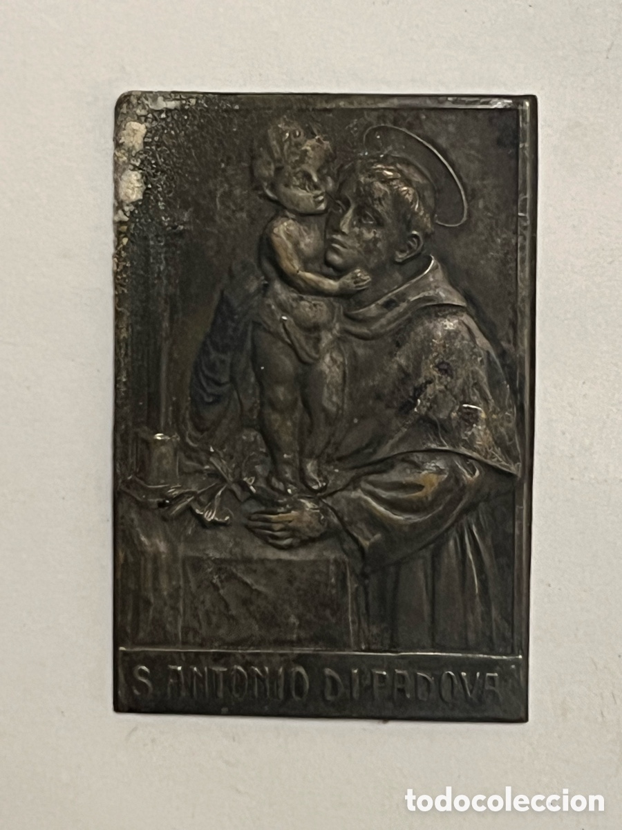 Antiques: SAN ANTONIO DE PADUA.. S. Antonio di Padova.. Hermosa Medalla Troquelada (h.1920?)